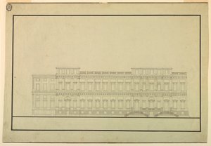 Dibujo, Diseño para la Elevación de un Edificio Público, finales del siglo XVIII